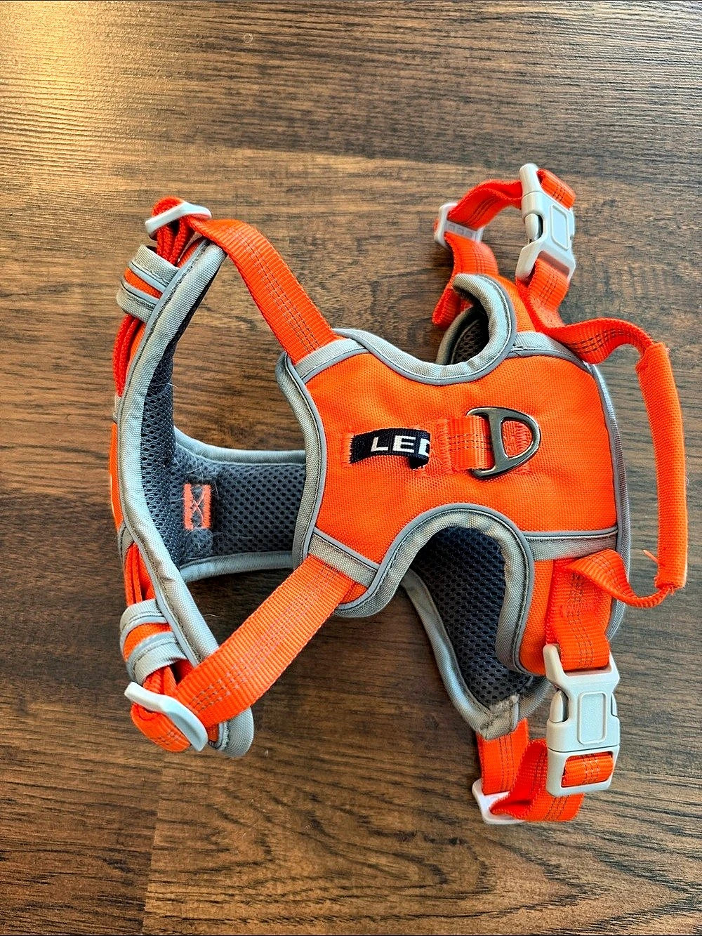 LEO Orange & Gray Dog Harness Size Medium